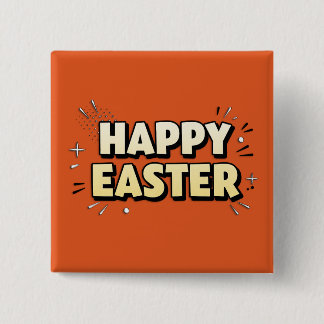 Happy Easter Modern Terracotta Typographic Pin Knapp
