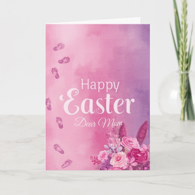 Happy Easter Mom , Personalized Easter Baby prints Helgkort (Framsida)