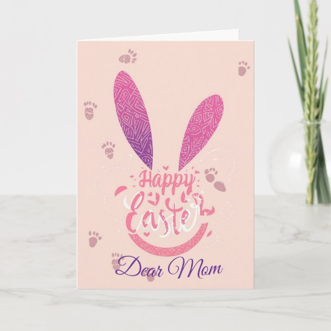 Happy Easter Mom , Personalized Easter funnyBunny Helgkort (Framsida)