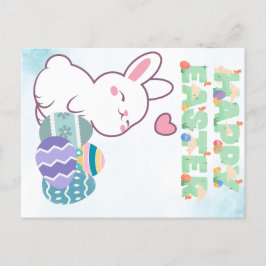 Happy Easter / Ostern bunny with eggs  Helg Vykort