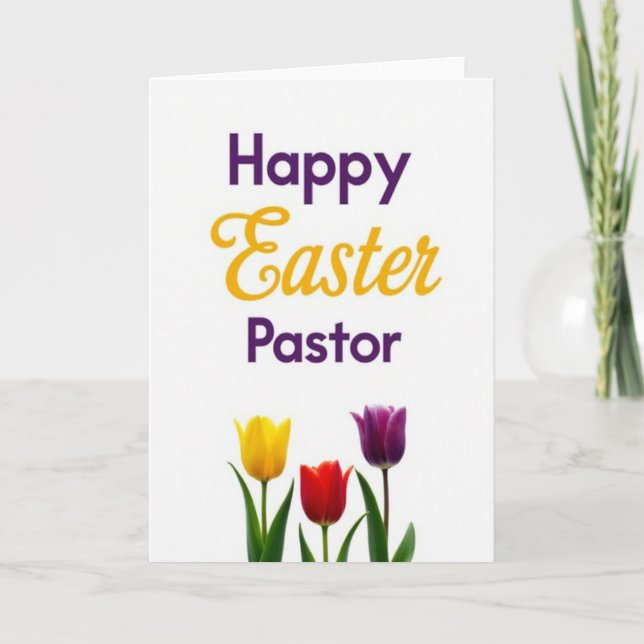 Happy Easter Pastor Card Kort (Framsida)
