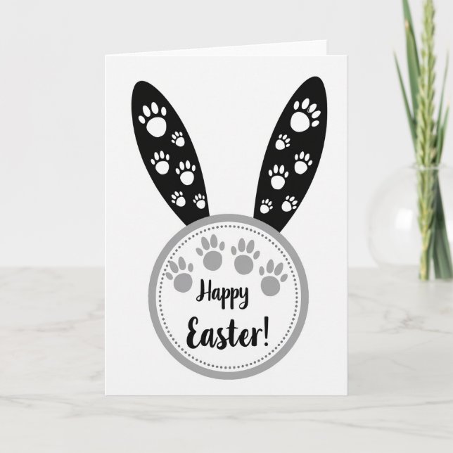 Happy Easter Paw Prints Card Kort (Framsida)