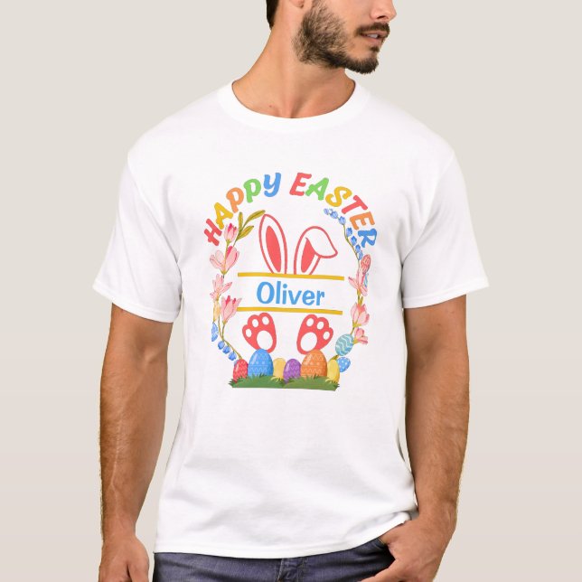 Happy Easter Personalized  T-Shirt (Framsida)