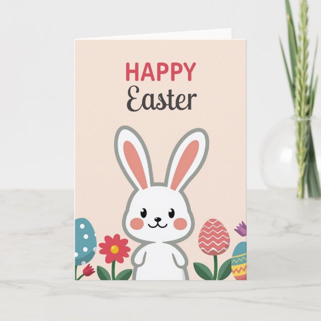 Happy Easter Rabbit Fun Card Kort (Framsida)