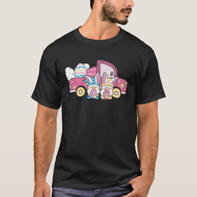 Happy Easter Rabbit Truck Bunny Gnome Easter Day E T Shirt (Framsida)