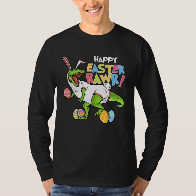 Happy Easter Rawr  Bunny Egg Hunter Hunting Season T Shirt (Framsida)