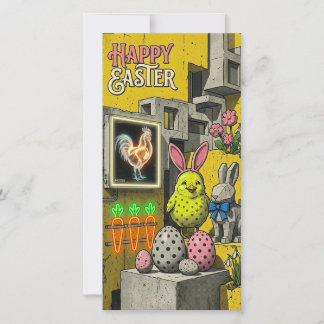 Happy Easter Retro Card Julkort