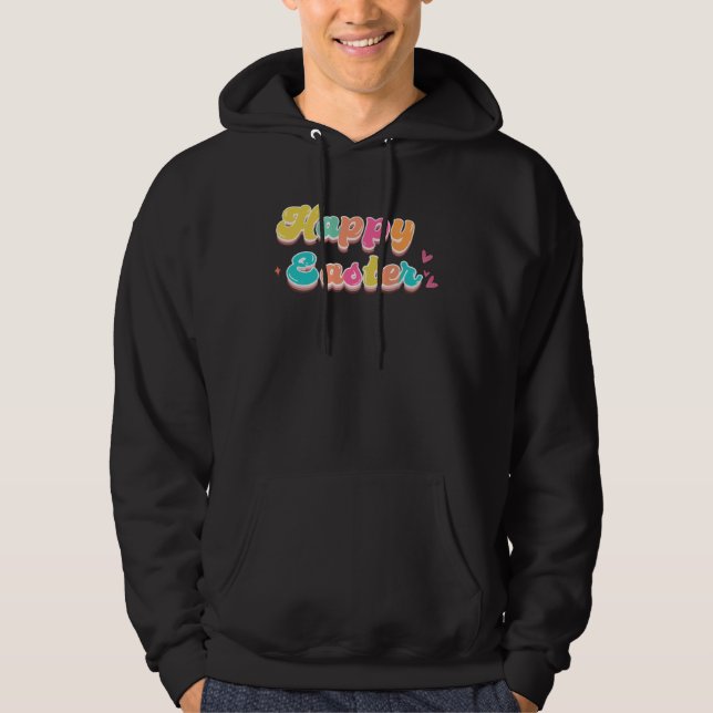 Happy Easter Retro Groovy Easter Day Hoodie (Framsida)