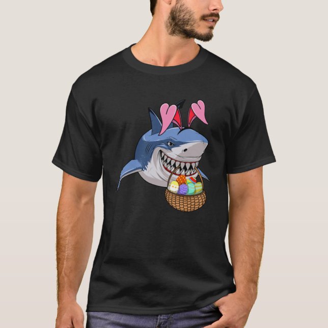 Happy Easter Shark Bunny with Easter Basket Boys G T Shirt (Framsida)