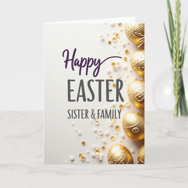 Happy Easter Sister Family Card Kort (Framsida)