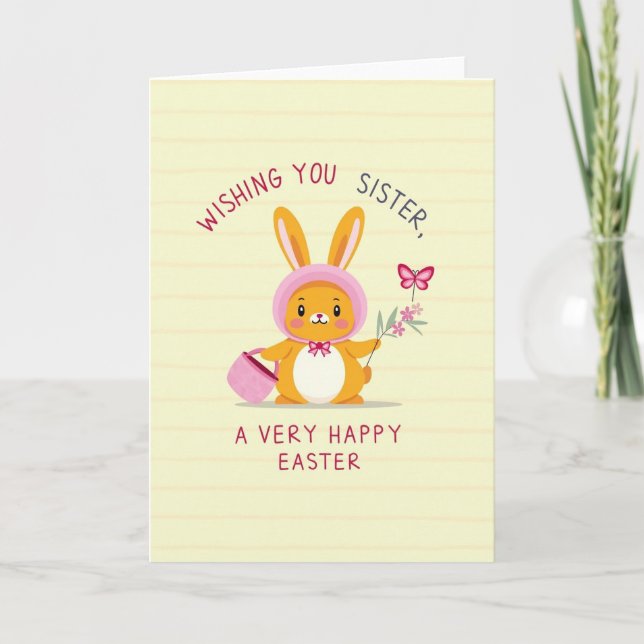Happy Easter Sister Greeting Card Kort (Framsida)