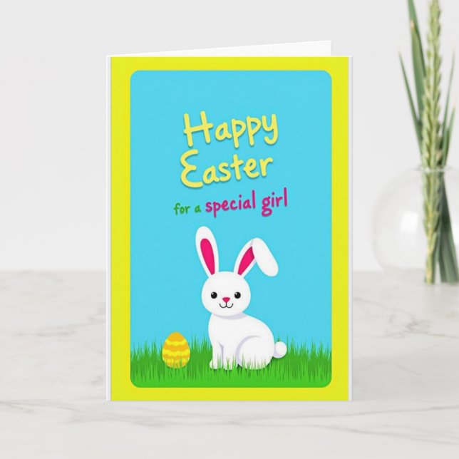 Happy Easter Striped Egg Card Kort (Framsida)