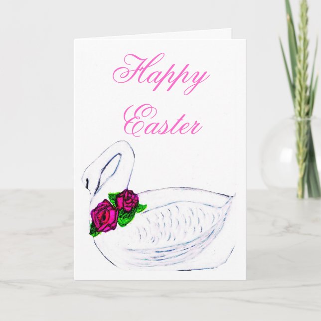 HAPPY EASTER SWAN card Helgkort (Framsida)