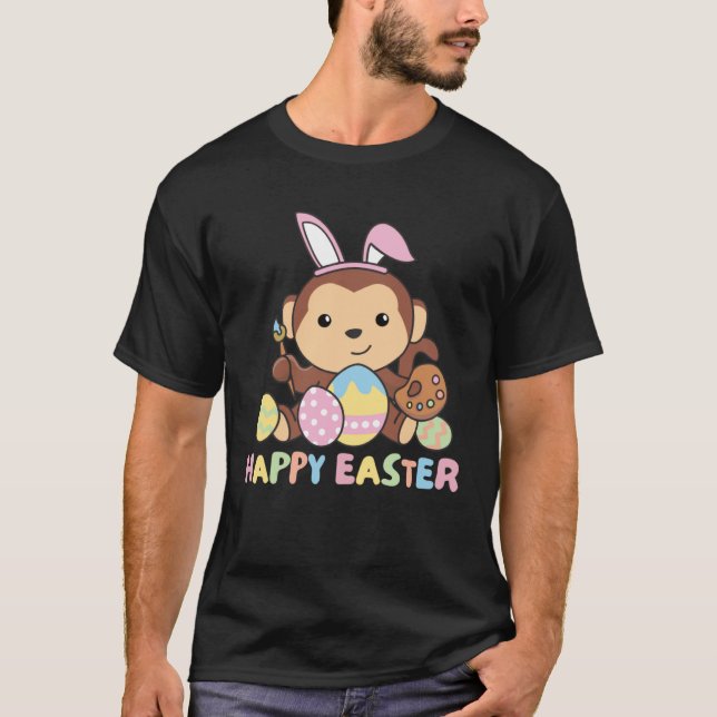 Happy Easter Sweet Monkey For Easter With Easter E T Shirt (Framsida)