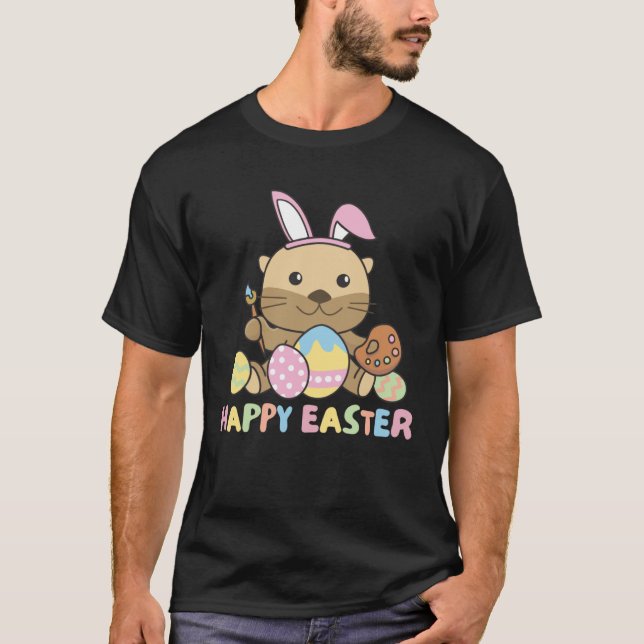 Happy Easter Sweet Otter For Easter With Easter Eg T Shirt (Framsida)