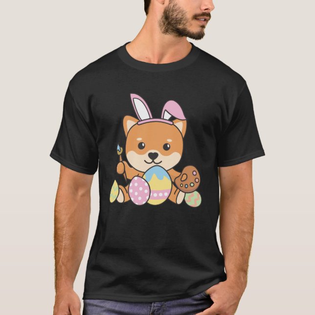 Happy Easter Sweet Shiba Inu For Easter With Easte T Shirt (Framsida)