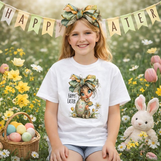 Happy Easter – Sweet Springtime Bow Tee for Kids (Skapare uppladdad)