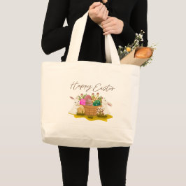 Happy Easter Tote Bag Jumbo Tygkasse