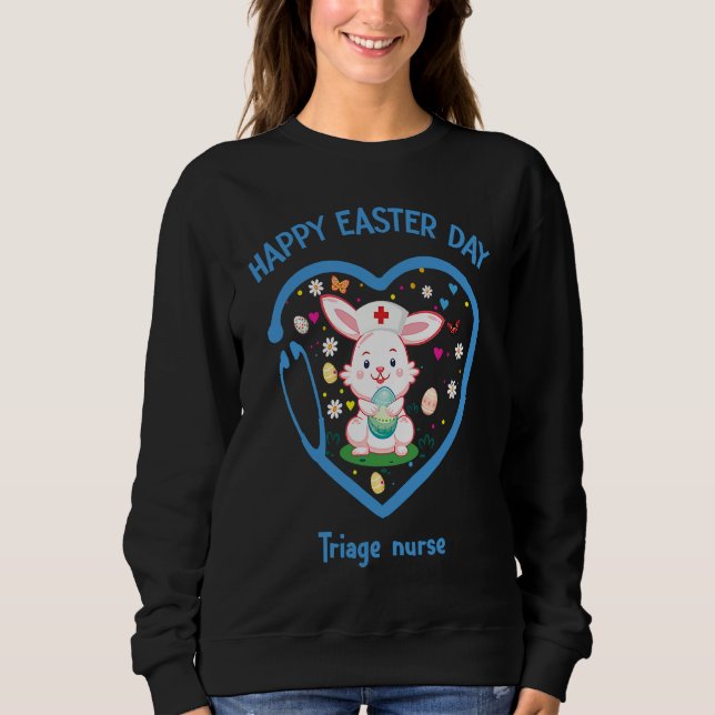 Happy Easter Triage nurse  Cute nurse Easter Day T Shirt (Framsida)