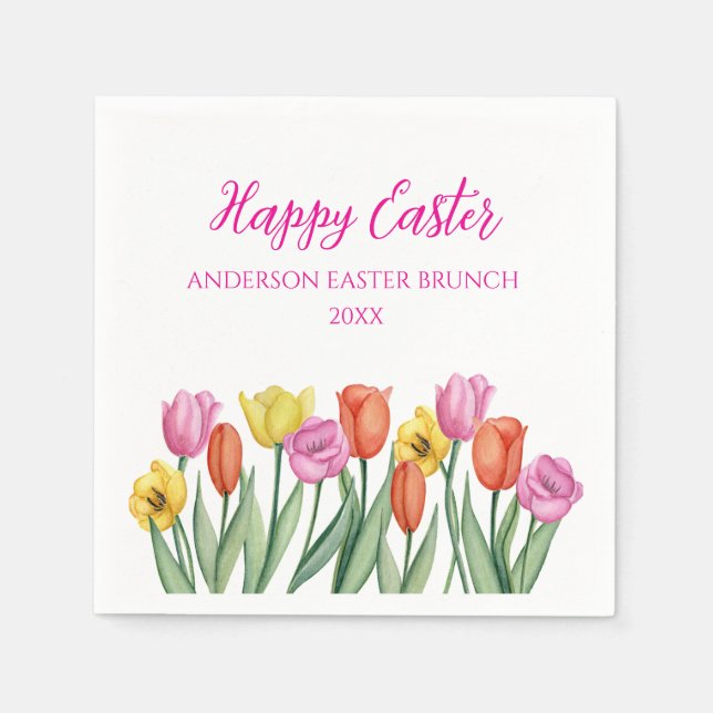 Happy Easter Tulip  Pappersservett (Framsidan)