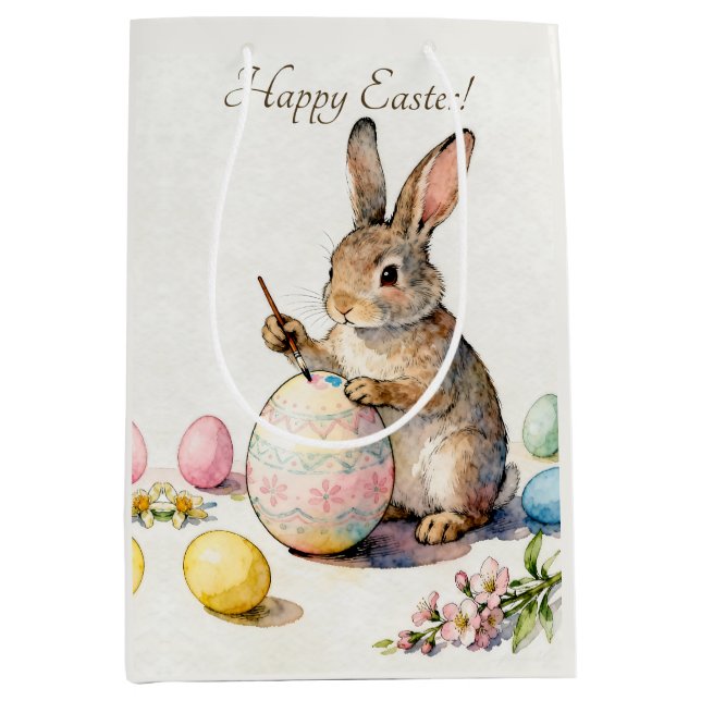 Happy Easter Vintage Bunny Painting an Egg (Framsidan)