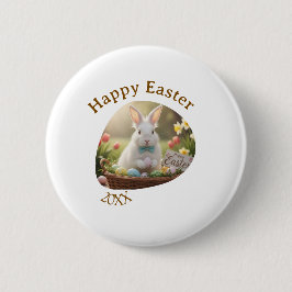 Happy Easter white bunny year photo family name  Knapp