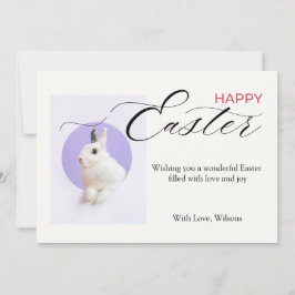 Happy Easter with a Cute Bunny Julkort