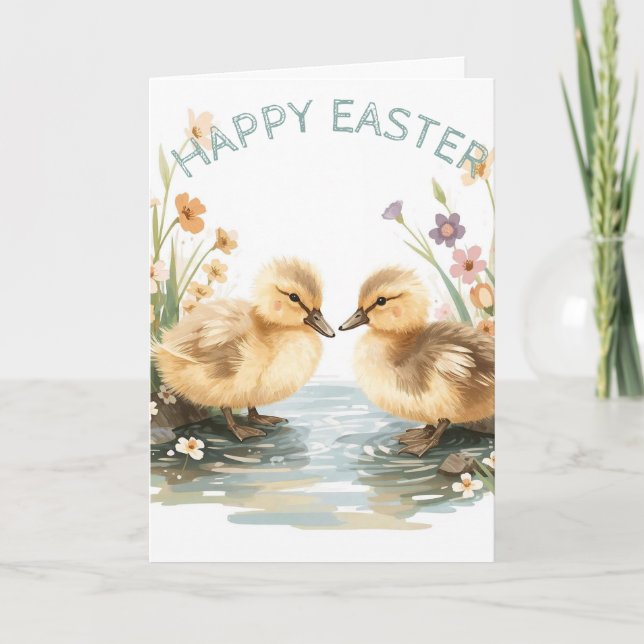 Happy easter with baby ducks kort (Framsida)