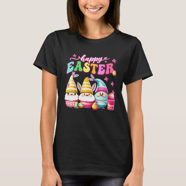 Happy Easter With My Gnomies Groovy Bunny Gnome Ea T Shirt (Framsida)