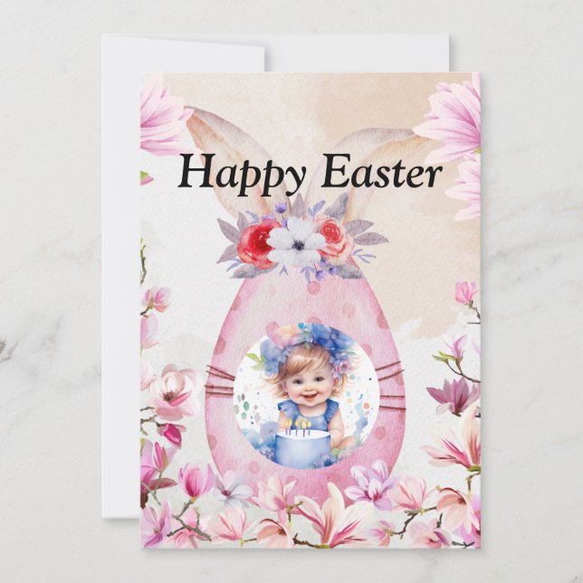 Happy Easter with photo Inbjudningar (Framsida)