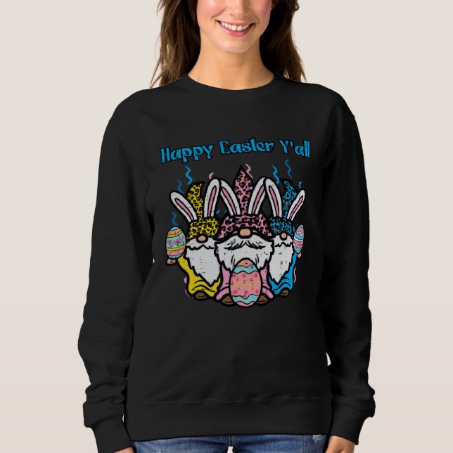 Happy Easter Yall Rabbit Gnomes Women Girls Kids T T Shirt (Framsida)