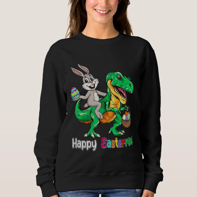 Happy Eastrawr Rex Dinosaur Easter Bunny Egg Kids  T Shirt (Framsida)
