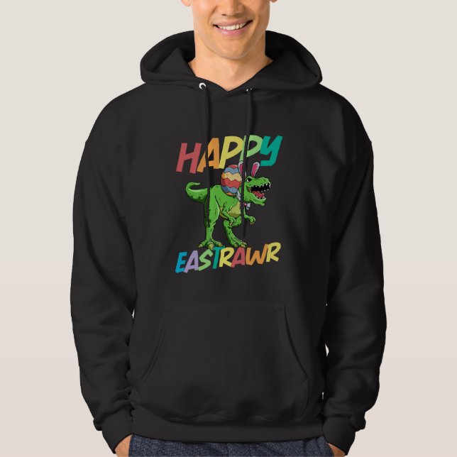 Happy Eastrawr Rex Easter Rex Dinosaur Bunny Kid D Hoodie (Framsida)