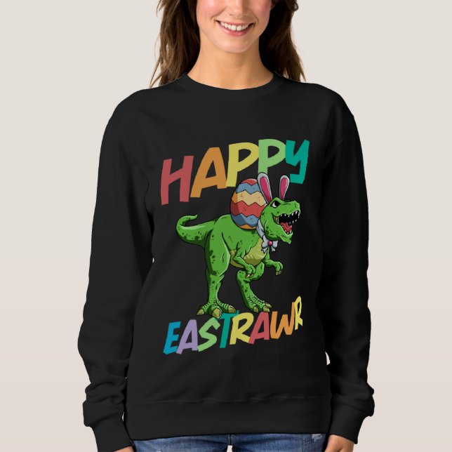 Happy Eastrawr Rex Easter Rex Dinosaur Bunny Kid D T Shirt (Framsida)