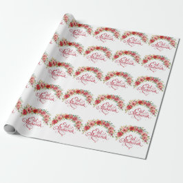 Happy Eid Al-Fitr Mubarak Floral Wrapping Paper  Presentpapper