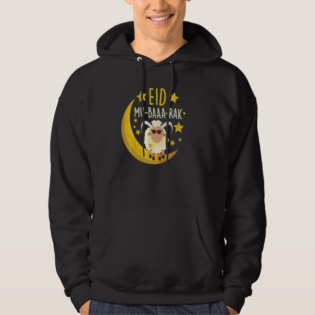 Happy Eid Mubarak for Muslim Funny Sheep Eid Al Ad Hoodie (Framsida)