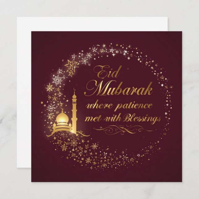 Happy Eid Mubarak Greeting modern Card  Julkort (Fram/baksida)