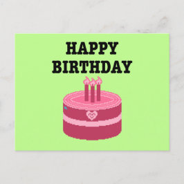 Happy Eight-Bit Birthday Pixel Art Inbjudan Vykort