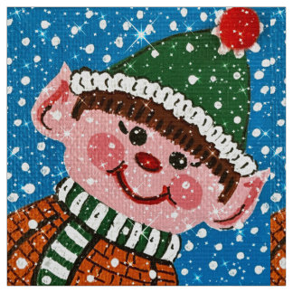 Happy Elf Fabric Tyg