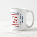 Happy Employee Appreciation Day Business Logo  Kaffemugg<br><div class="desc">Make your own modern custom business appreciation mug for your staff employees, complete with your business logo, slogan, a few words of appreciation and website address. Upload your logo to replace the image you see now on this mug (an image where you can read the text "Your Logo Here"), and...</div>