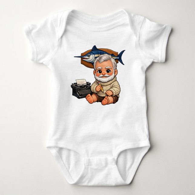 Happy Ernest Hemingway Baby T Shirt (Framsida)