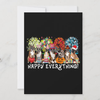 Happy Everything Boxer Dog Seasons All Year Tree L Inbjudningar
