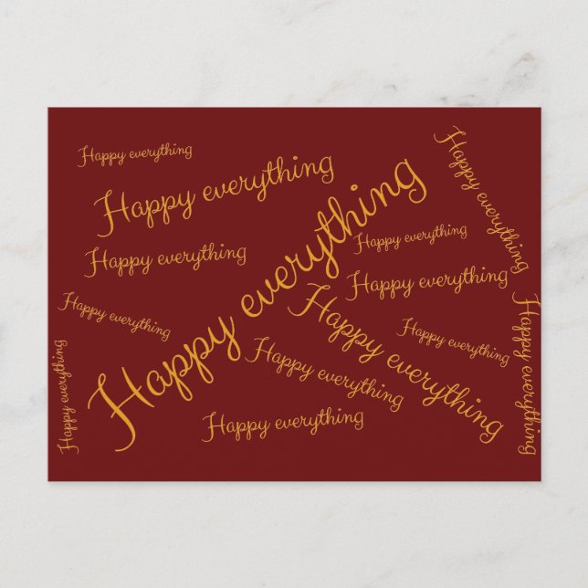 Happy Everything - Elegante Schrift Grußkarte Helg Vykort (Framsida)