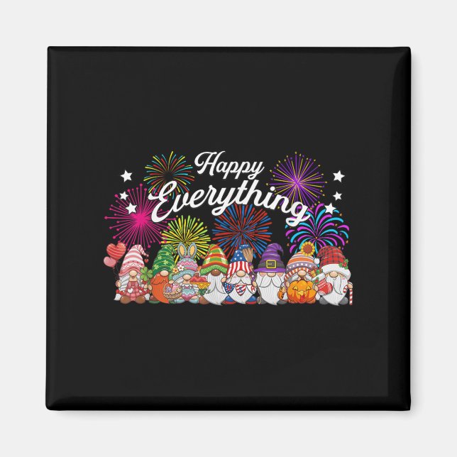 Happy Everything Gnomes For All Year Every Holiday Magnet (Framsidan)