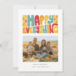 Happy Everything Retro Bubble Letters Photo Card Julkort