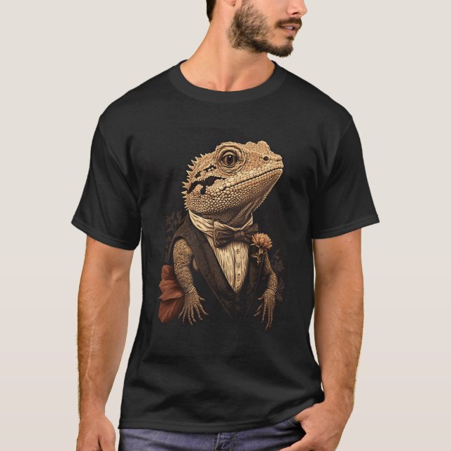 Happy Face Bearded Dragon T Shirt (Framsida)