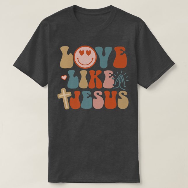 Happy Face Love Like Jesus Faith Christian  T Shirt (Design framsida)