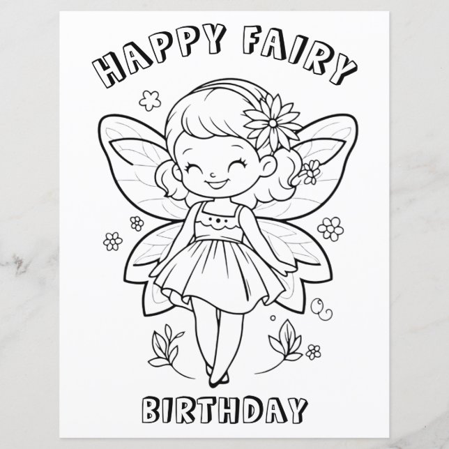 Happy fairy birthday party activity (Framsida)