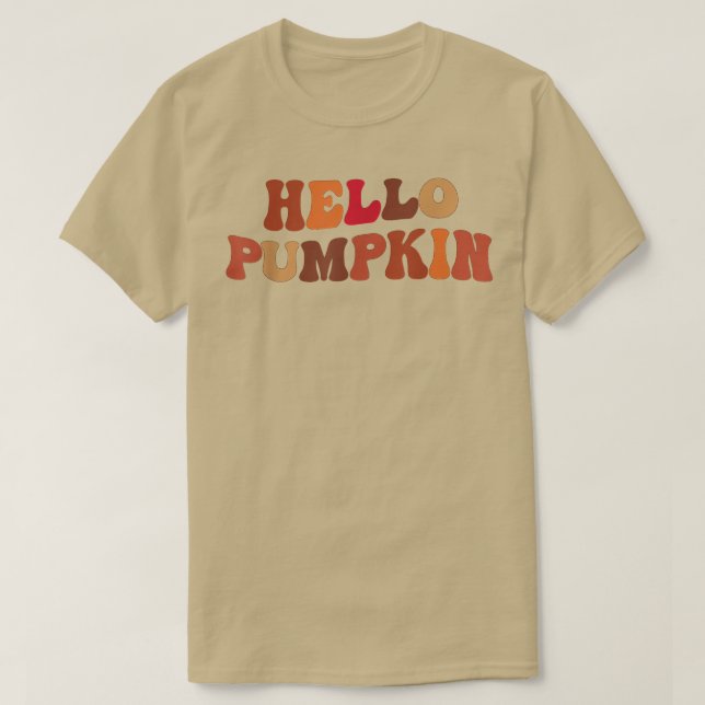 Happy Fall Hello Pumpkin Retro Fall Autumn Vibes  T Shirt (Design framsida)