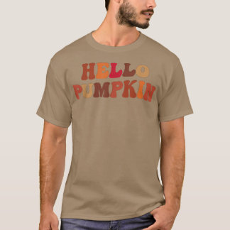 Happy Fall Hello Pumpkin Retro Fall Autumn Vibes  T Shirt